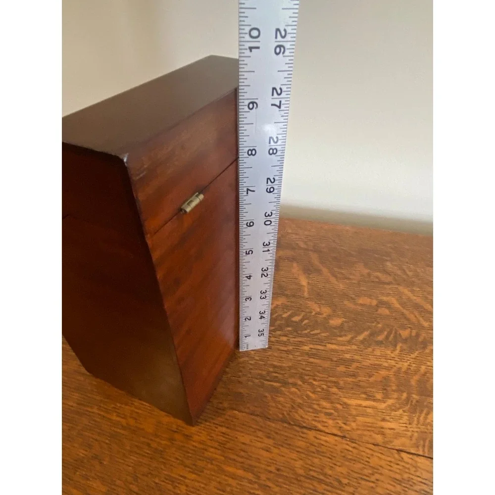 Selamat Designs wood organizer box leaf motif Georgian Walnut k15